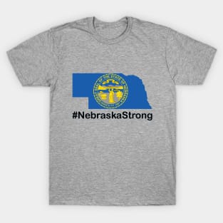 #NebraskaStrong Flag Map The State of Nebraska USA T-Shirt